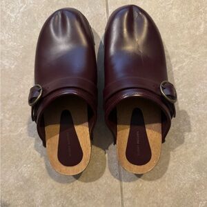 Isabel Marant Burgundy Leather Women's Mules